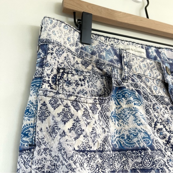 ANTHROPOLOGIE Pilcro Jacquard Spring Summer Pants - Picture 7 of 16